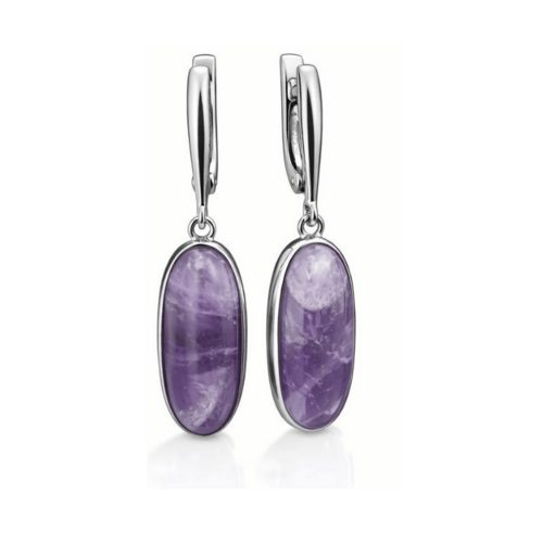Серьги с аметистом из серебра сг10253