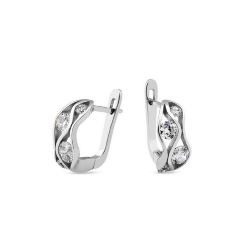 Серьги с фианитами из серебра 1023