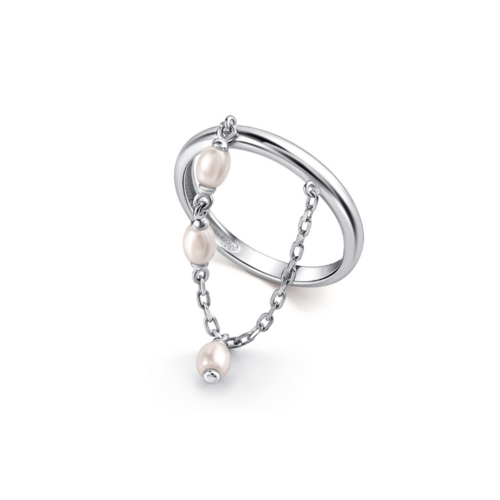 Кольцо с жемчугом Swarovski из серебра 5035