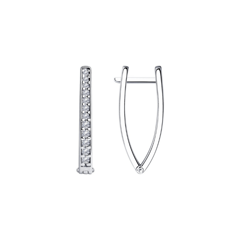 Серьги с фианитом из серебра 94025110