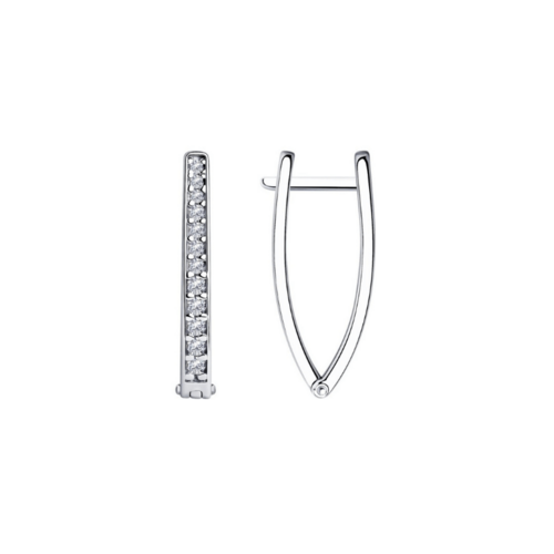 Серьги с фианитом из серебра 94025110