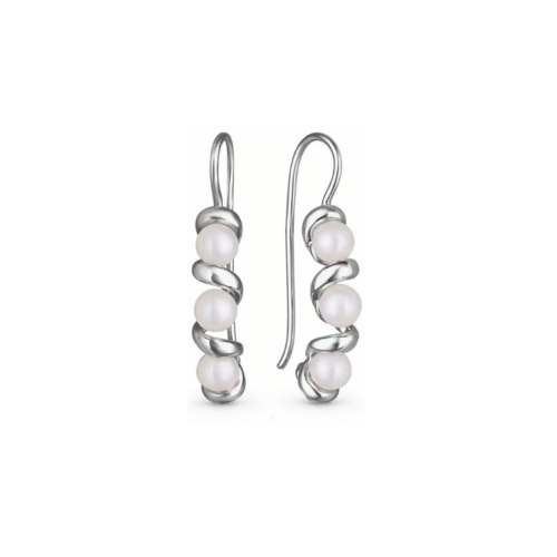 Серьги с жемчугом из серебра 4241005