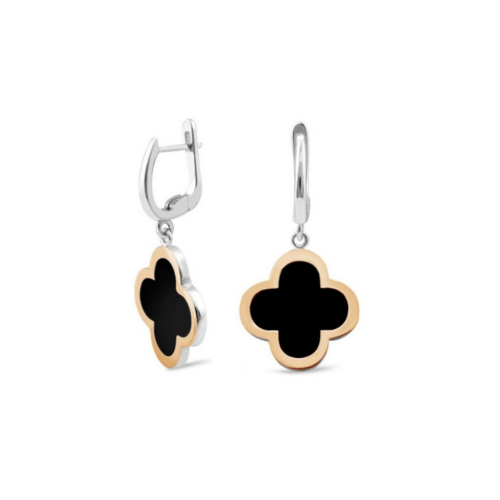 Серьги с золотом из серебра 477-1C