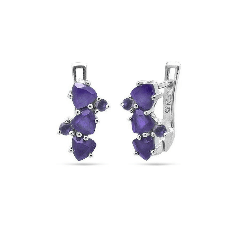 Серьги с аметистом из серебра 633863