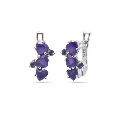 Серьги с аметистом из серебра  633863