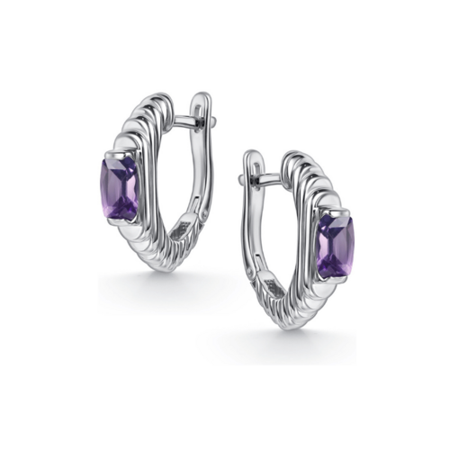 Серьги с аметистом из серебра 5353