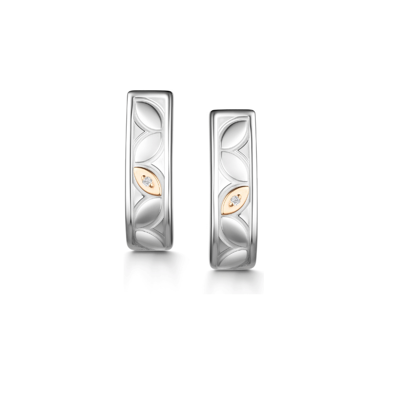 Серьги с бриллиантами и золотом из серебра 02-4226/000Б-00