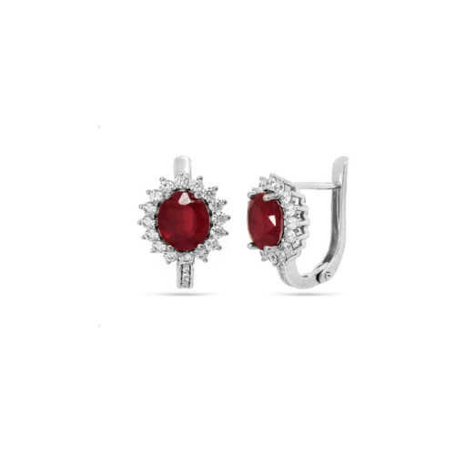 Серьги с рубинами из серебра 645959