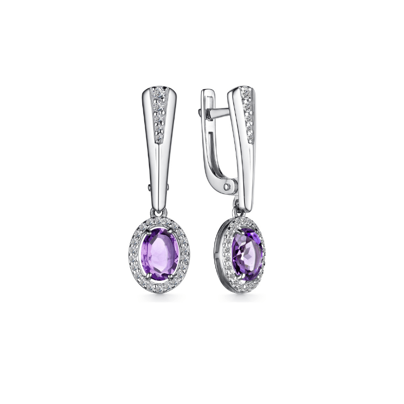 Серьги с аметистом из серебра 3670