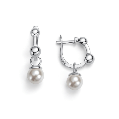 Серьги с жемчугом из серебра 5931