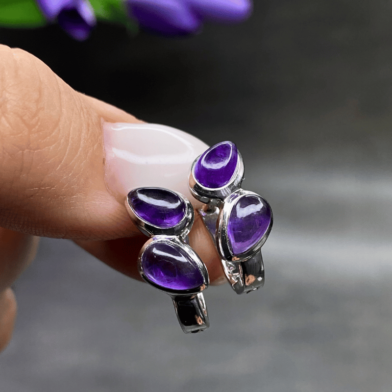 Комплект с аметистом из серебра 2083002823950