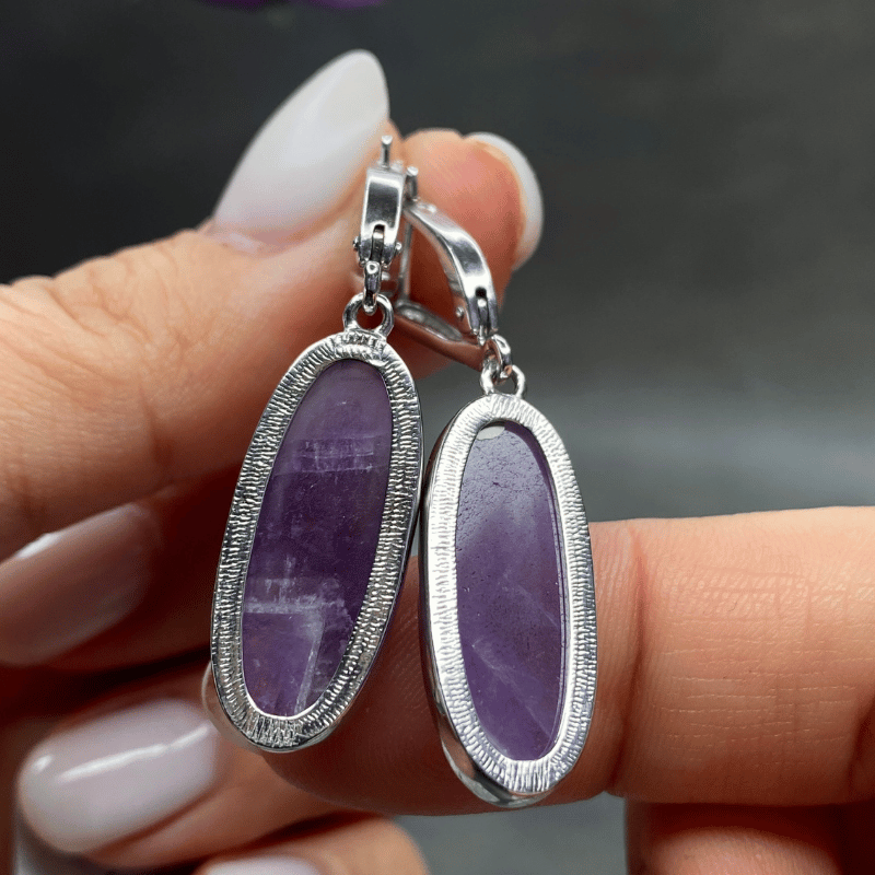 Серьги с аметистом из серебра сг10253