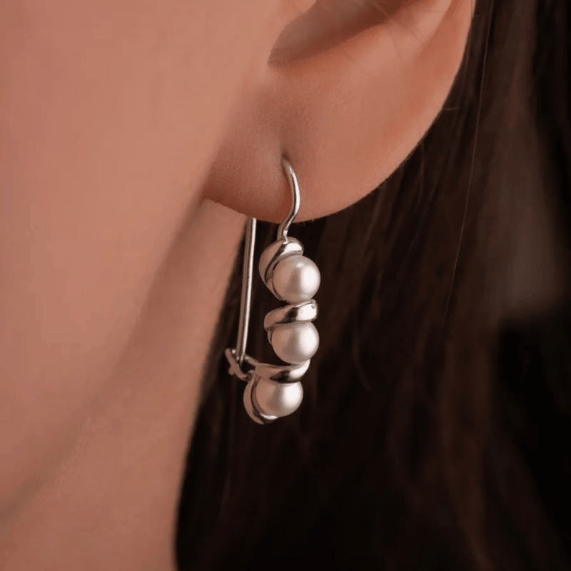 Серьги с жемчугом из серебра 4241005