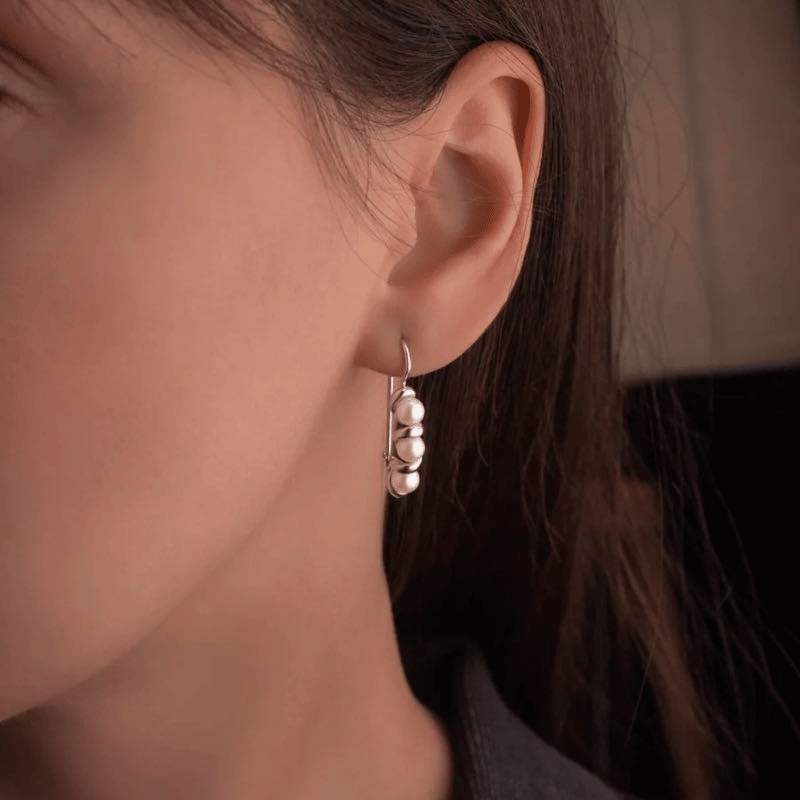 Серьги с жемчугом из серебра 4241005