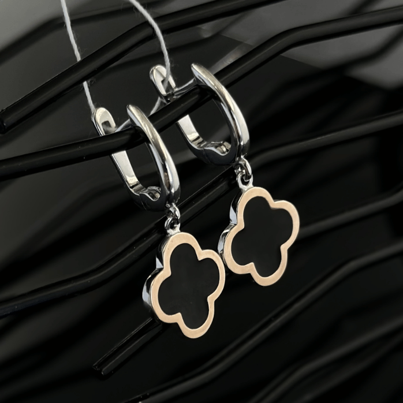 Серьги с золотом из серебра 477-1C