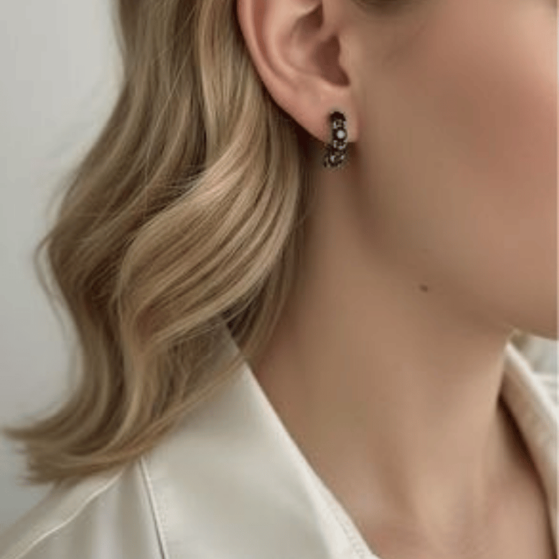 Серьги с сапфиром из серебра Ср-468-6н