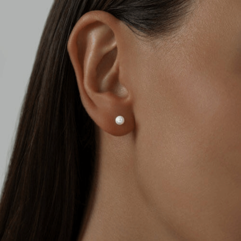 Серьги пусеты с жемчугом им. из серебра 94020547