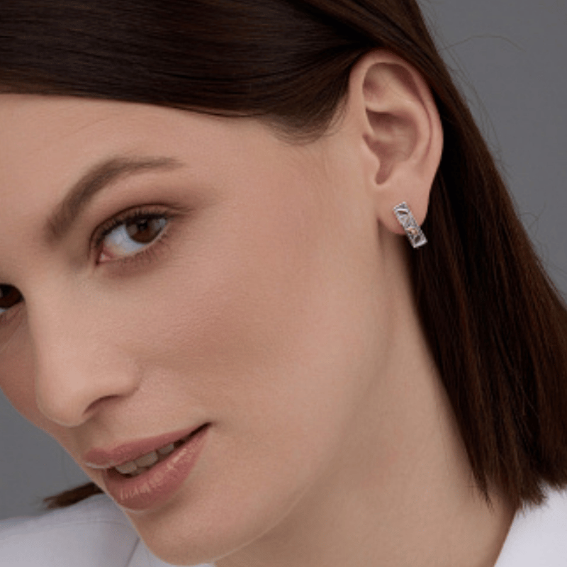 Серьги с бриллиантами и золотом из серебра 02-4226/000Б-00