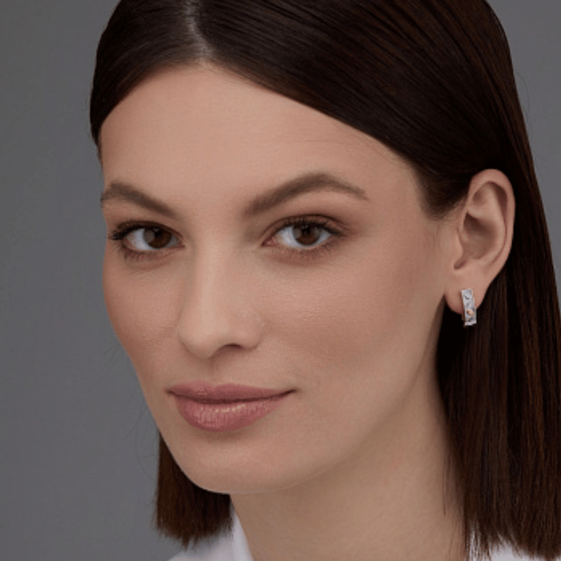 Серьги с бриллиантами и золотом из серебра 02-4226/000Б-00