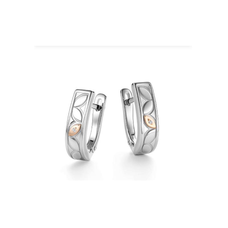 Серьги с бриллиантами и золотом из серебра 02-4226/000Б-00