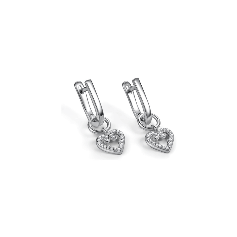 Серьги с подвесками из серебра с фианитами 5305